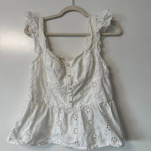 Eyelet Corset Peplum Top